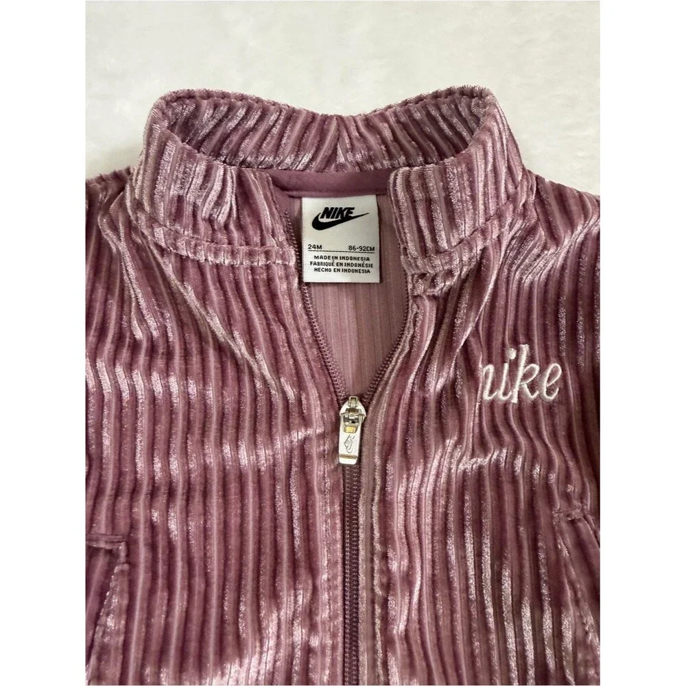 NWOT Nike Girls' Ribbed Velour lilac Zip Jacket 24mo